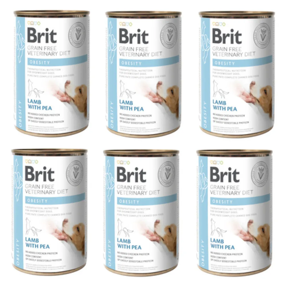 BRIT Grain Free Vet Diets Dog Obesity Jagnięcina & Groszek - mokra karma dla psa - 6x400 g thumbnail 1