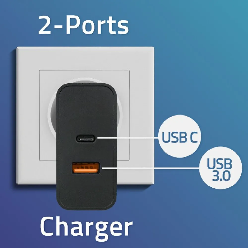 QOLTEC ŁADOWARKA SUPER QUICK PD | 1XUSB-C | 1XUSB thumbnail 2
