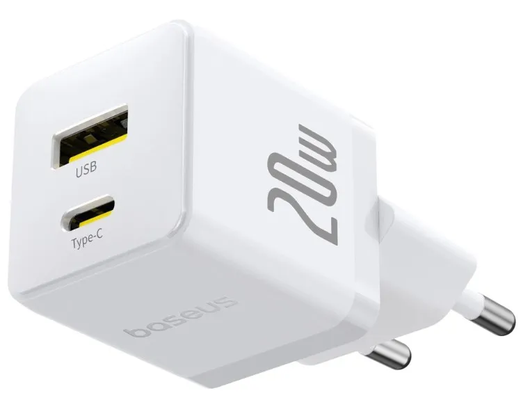Ładowarka sieciowa Baseus Palm 20W USB-C USB-A - biała thumbnail 2