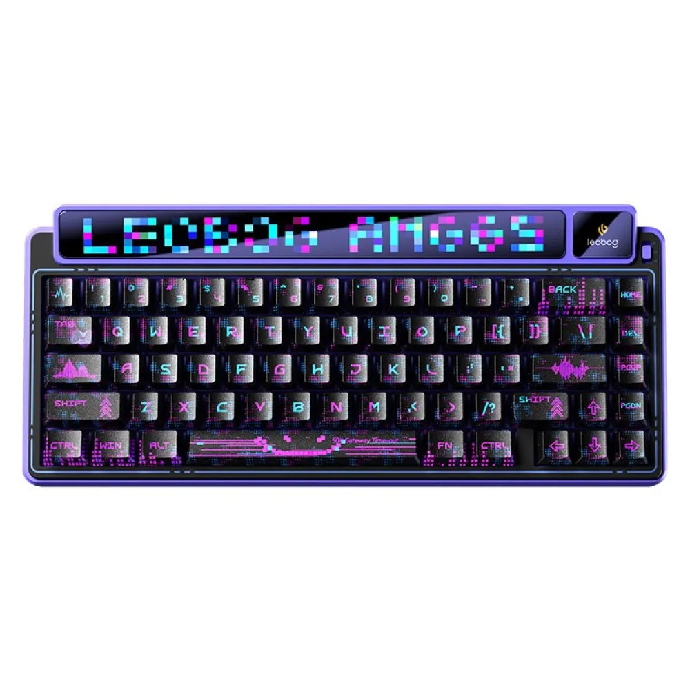 Klawiatura gasket AMG65 Purple LightFeather switch RGB LEOBOG - 1