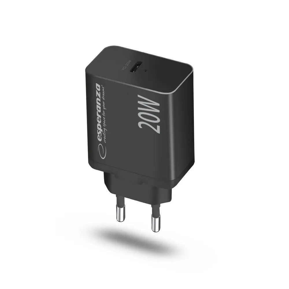 ESPERANZA ŁADOWARKA SIECIOWA 20W USB-C PD EZC104K thumbnail 3