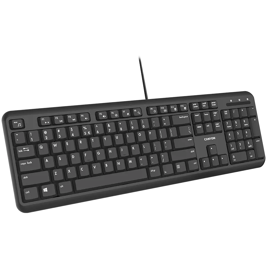 CANYON keyboard HKB-20 EN/ES Velvet Wired  Black thumbnail 3