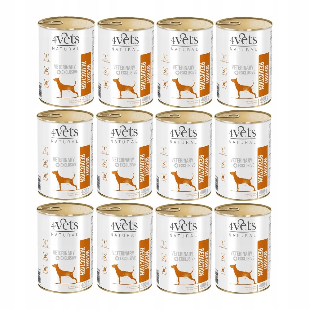 4VETS Natural Weight Reduction Dog - mokra karma dla psa - 12x400g thumbnail 1