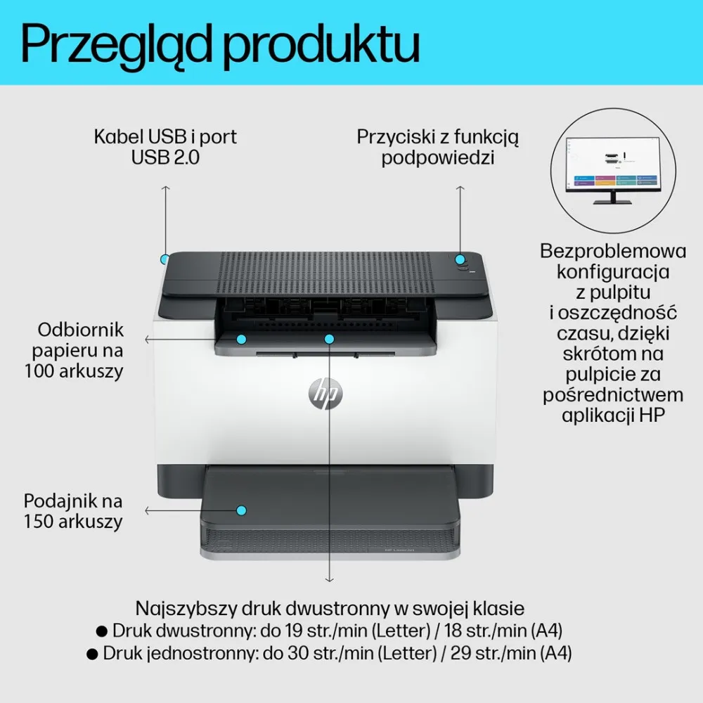 Drukarka HP LaserJet M209d thumbnail 3