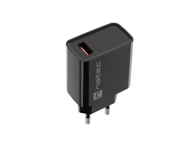 NATEC ŁADOWARKA SIECIOWA RIBERA USB-A 18W CZARNA thumbnail 1
