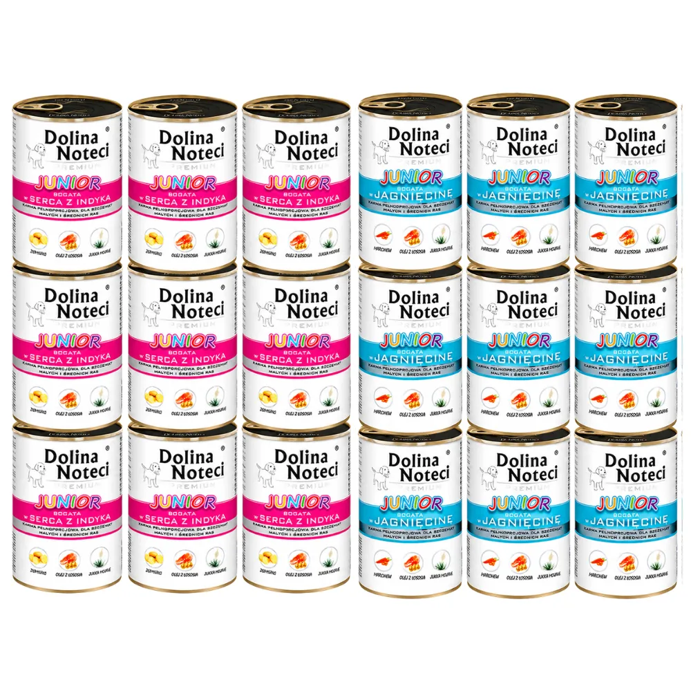 Dolina Noteci Premium JUNIOR MIX smaków mokra karma dla psa 18x400g thumbnail 1