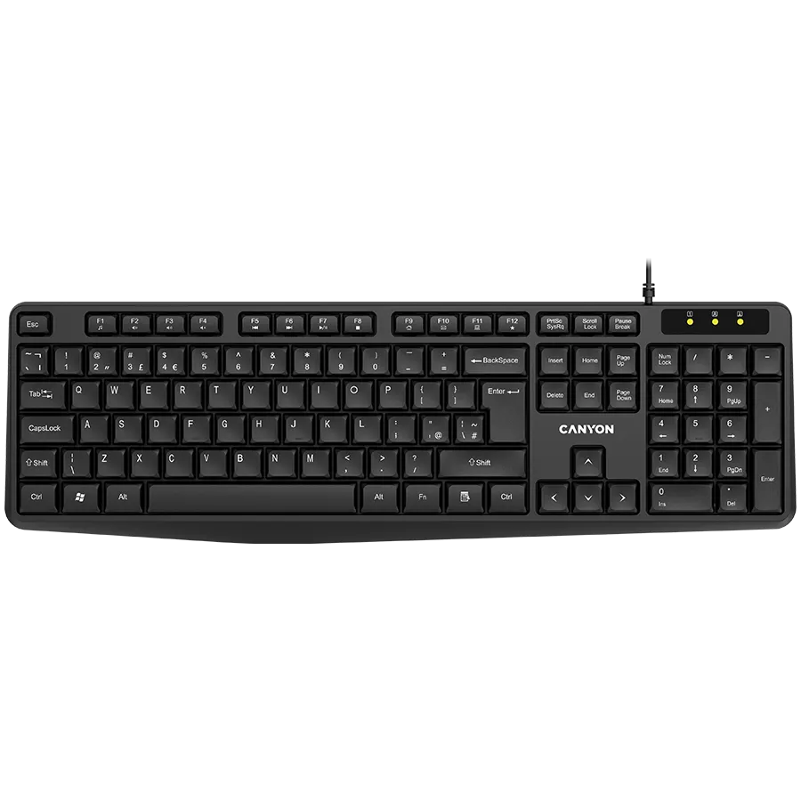 CANYON Klawiatura KB-1 Przewodowa Czarna thumbnail 1