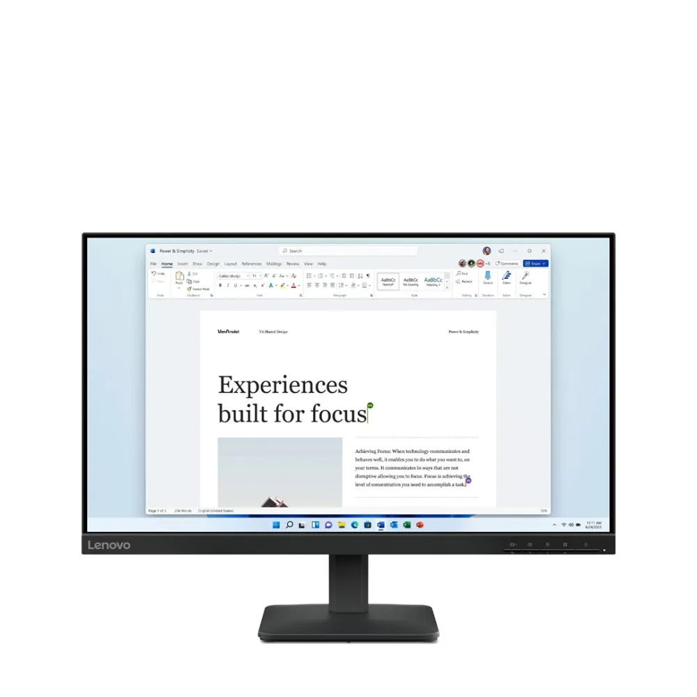 Lenovo L24-4e 23.8FHD AG HDMI, VGA Raven Black thumbnail 1