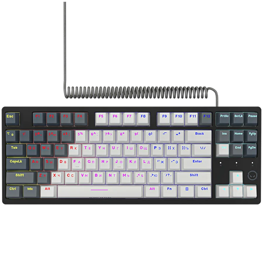 LORGAR Azar 514TKL, Wired RGB mechanical gaming keyboard, white, EN+RU layout thumbnail 3