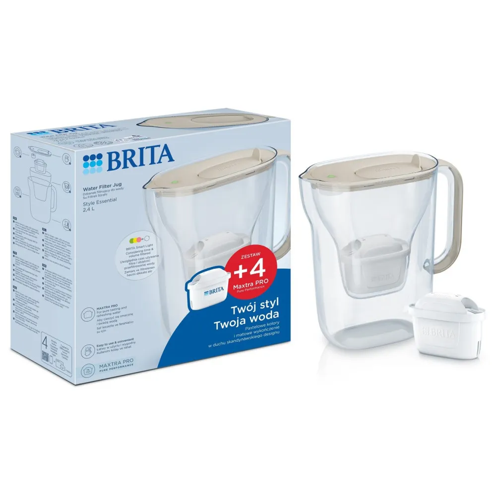 Dzbanek filtrujący Brita Style Essential+4 wkłady MaxtraPro PP (piaskowy; 2,4l) thumbnail 1