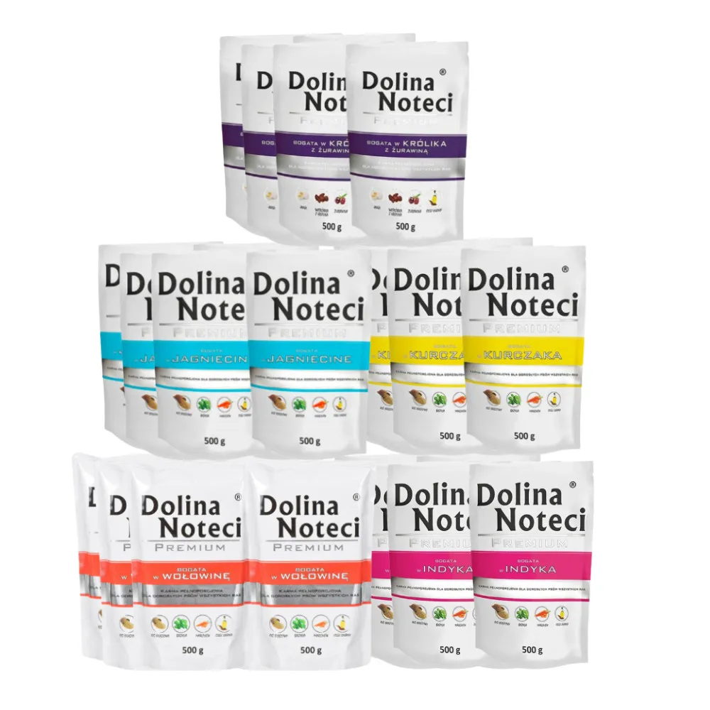 Dolina Noteci Premium MIX SMAKÓW saszetka mokra karma dla psa 30x 500g thumbnail 1