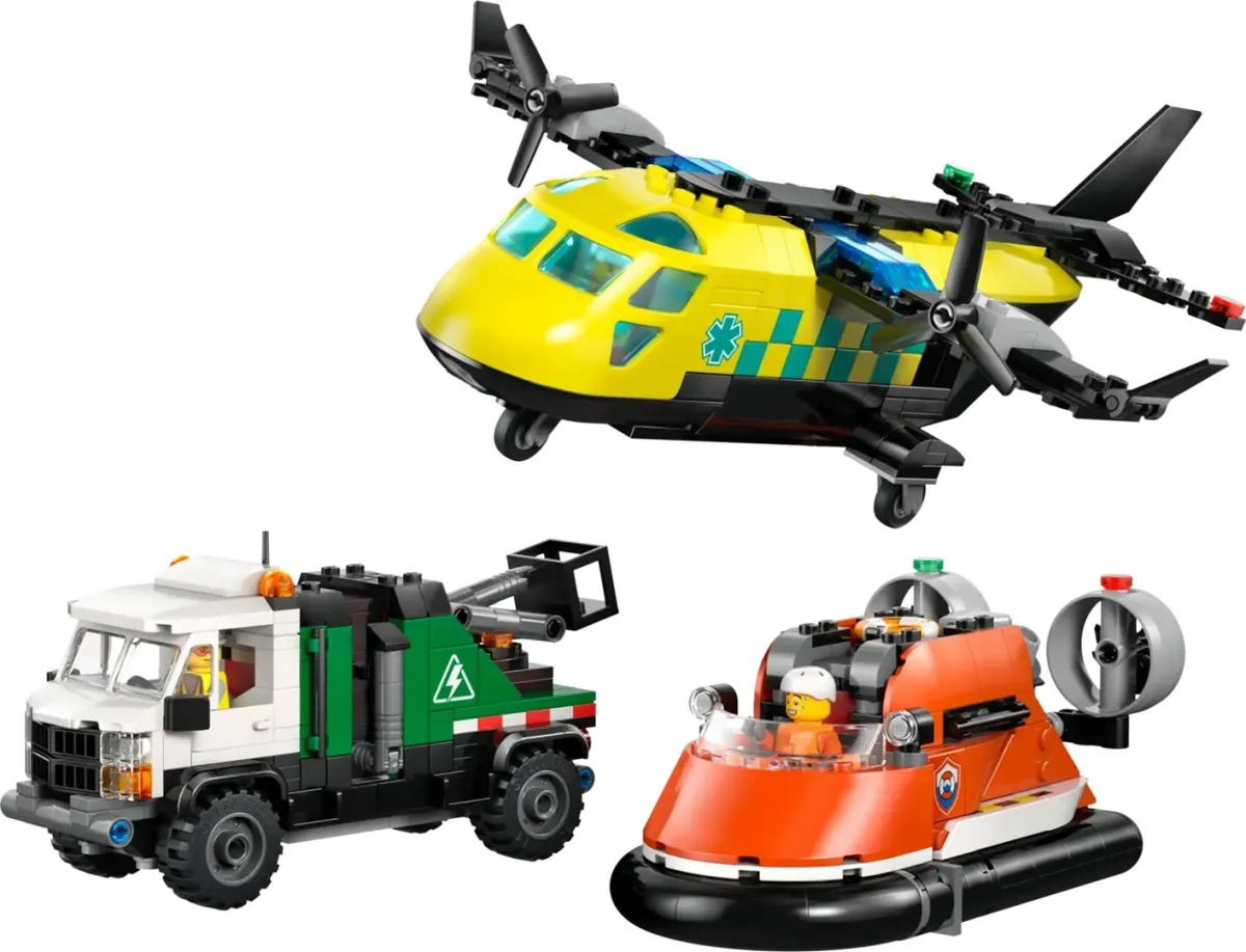 Klocki LEGO City 60505 - Zestaw z samolotem, ciężarówką serwisową i poduszkowcem thumbnail 3