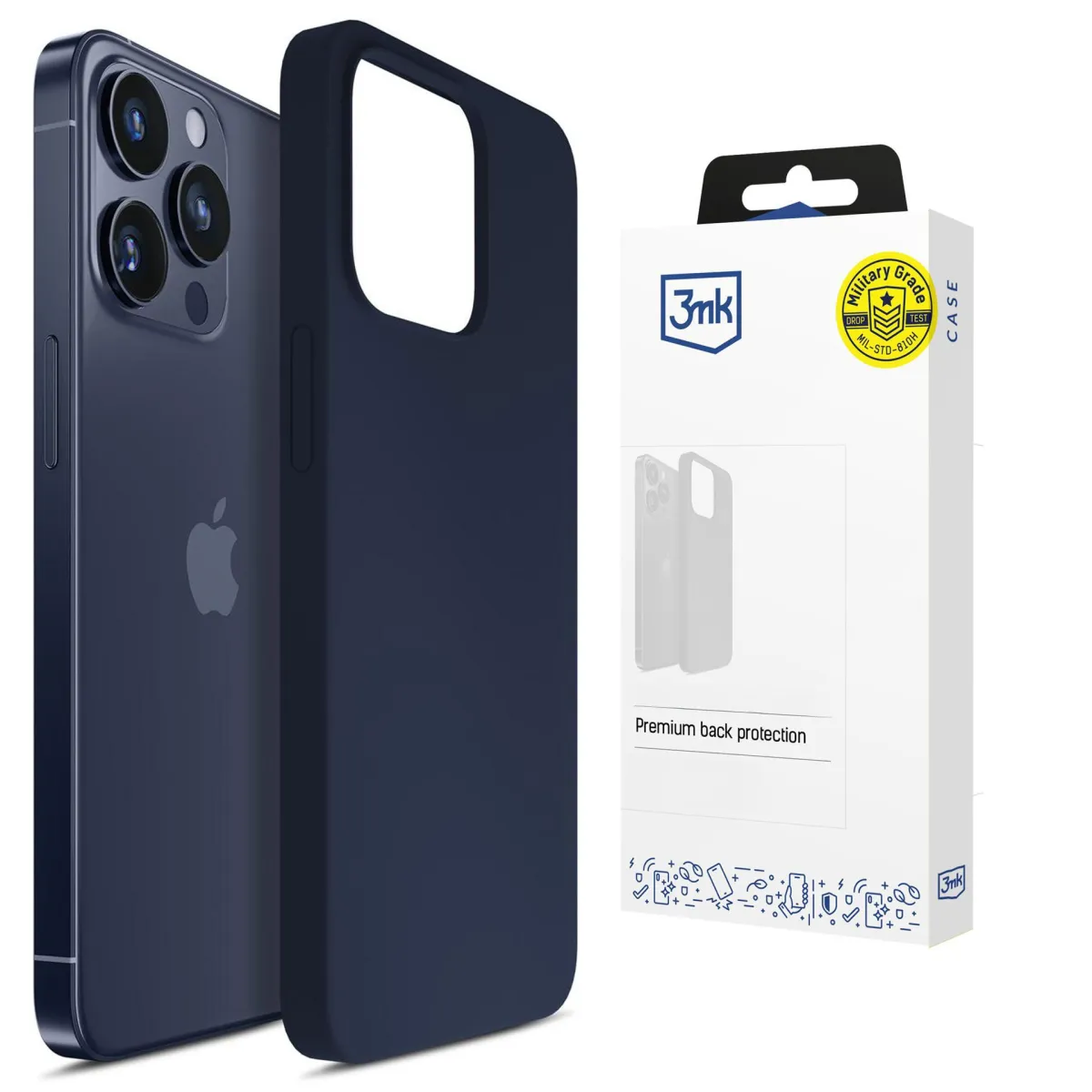 Apple iPhone 16 Pro - 3mk Hardy Mellow Case Dark Blue thumbnail 1