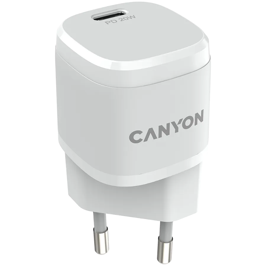 CANYON Ładowarka sieciowa H-20-05 PD 20W USB-C Biała thumbnail 2