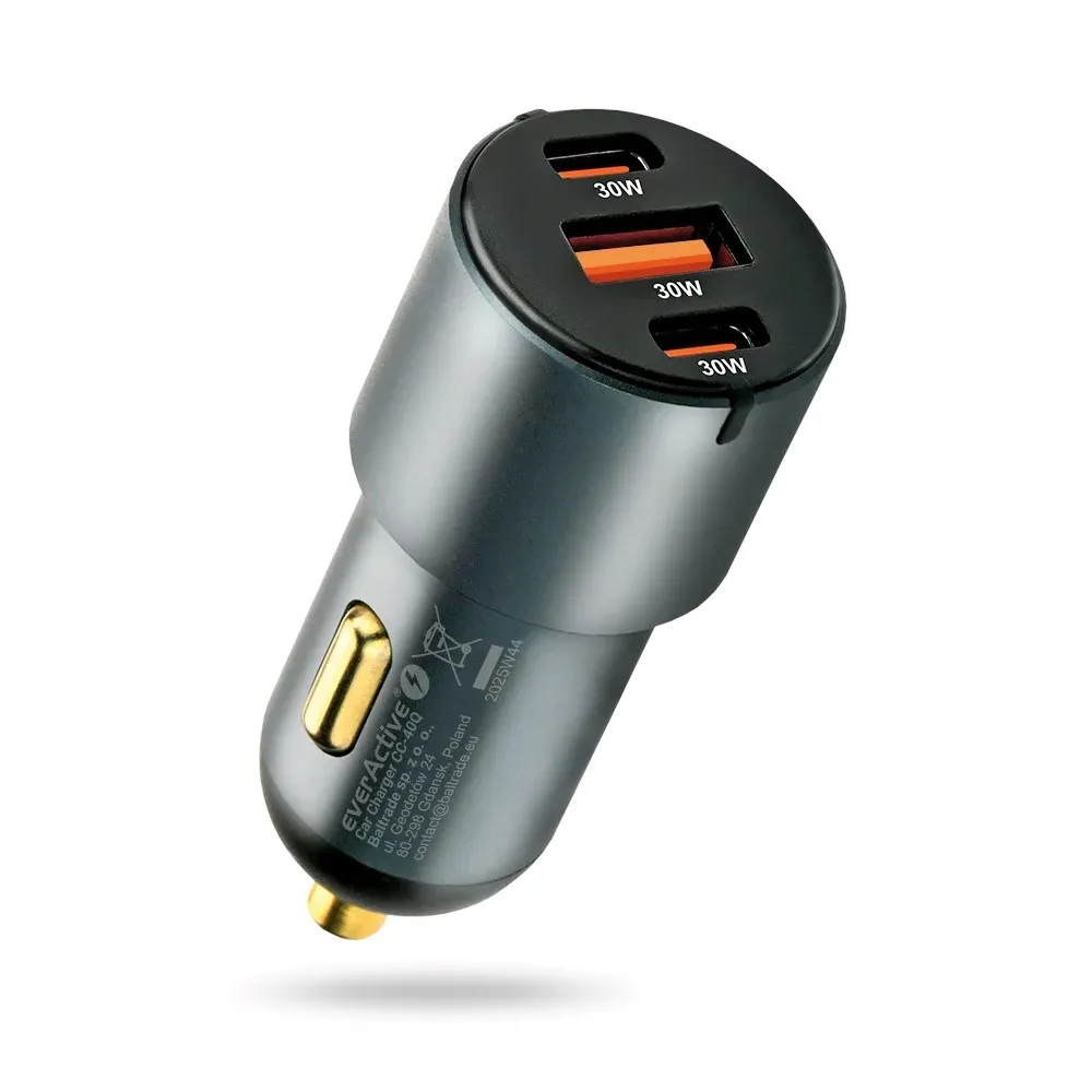 EVERACTIVE ŁADOWARKA SAMOCH. 1XUSB 2XUSB-C CC-40Q thumbnail 1