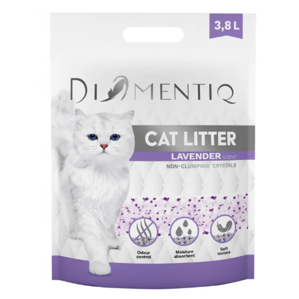 Żwirek dla kota DIAMENTIQ Lavender niezbrylający się 10x3,8L thumbnail 2