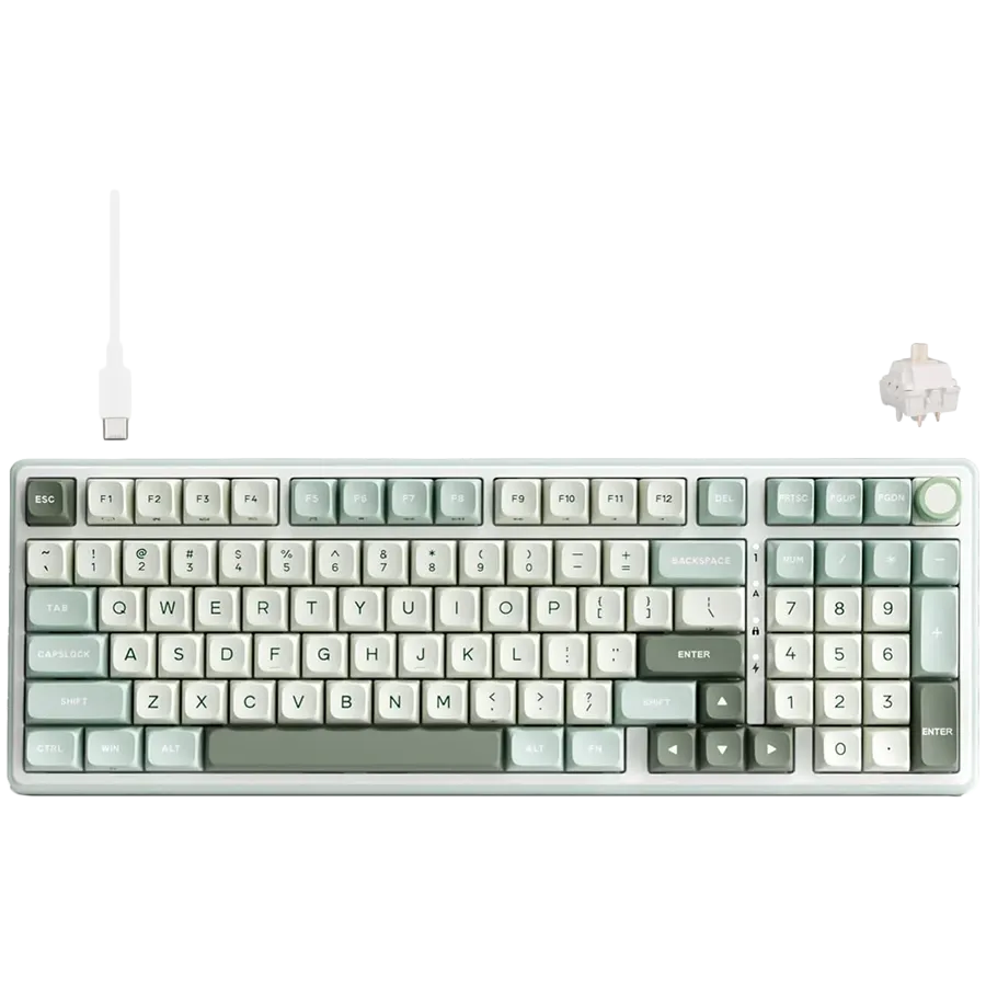 ROYAL KLUDGE RK R98Pro Sky Cyan Gaming Keyboard Beige switch thumbnail 1
