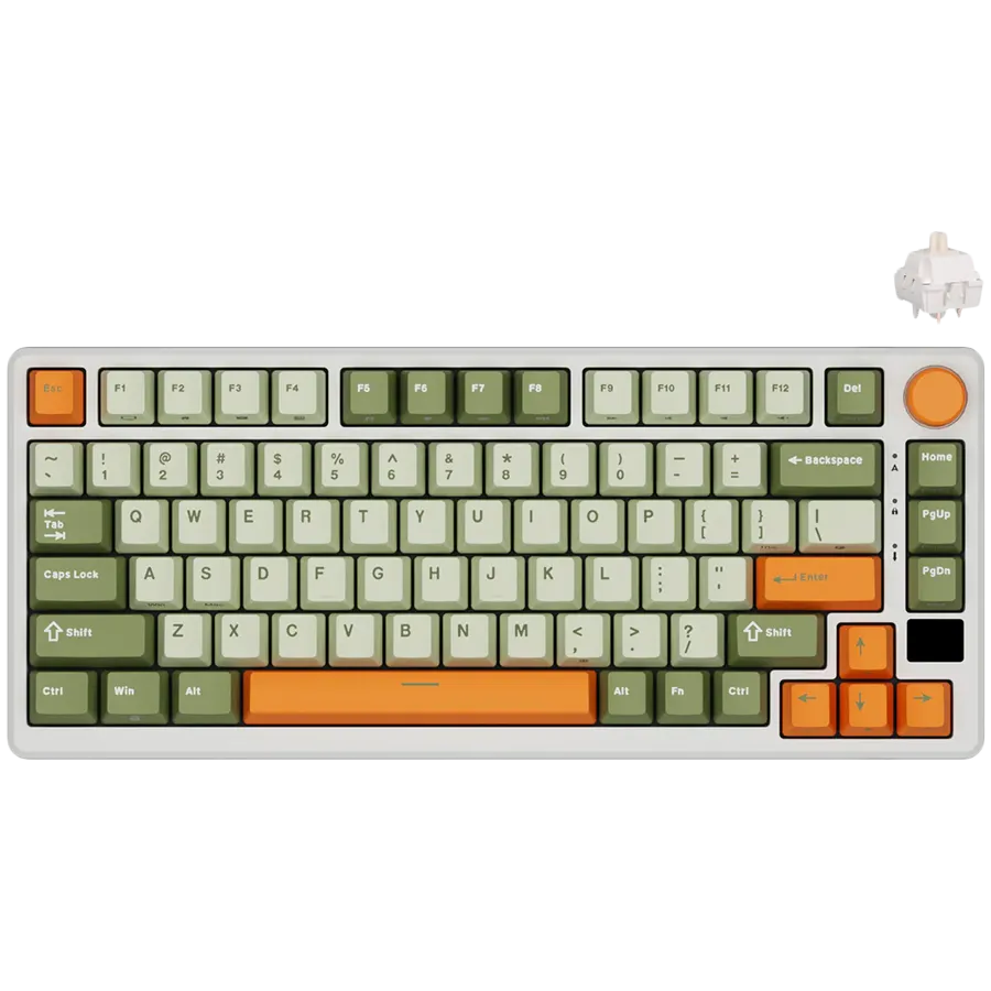 ROYAL KLUDGE RK-M75 Slate Cyan Gaming Keyboard Beige switch thumbnail 1