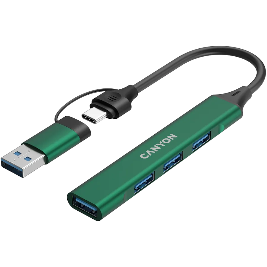 CANYON HUB DS-02 4 w 1 USB-A/C Zielony thumbnail 3