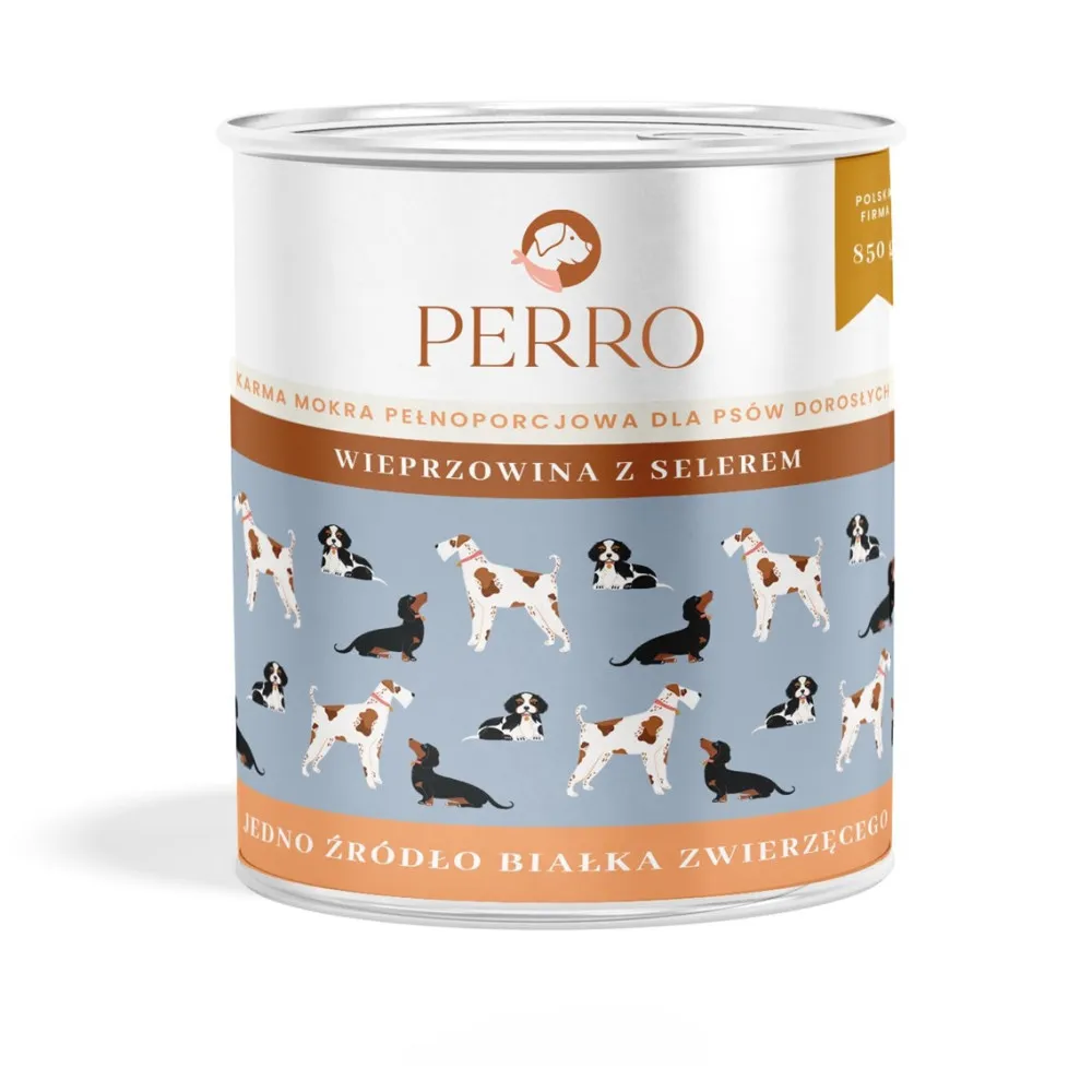 Mokra karma dla psa PERRO Wieprzowina z selerem 12x850g thumbnail 2