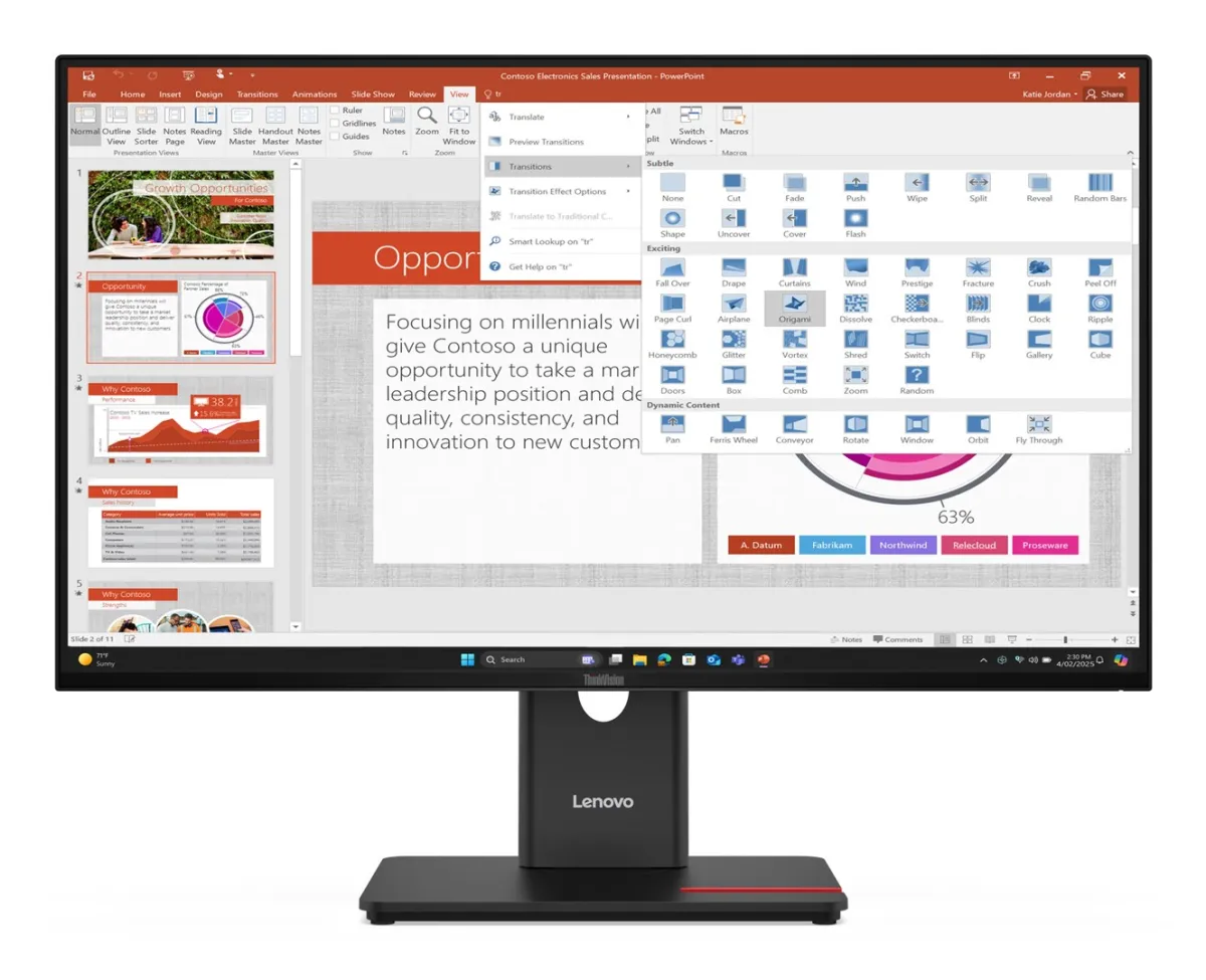 Lenovo TV T27-40 27FHD USB HDMI DP Eclipse Black thumbnail 1