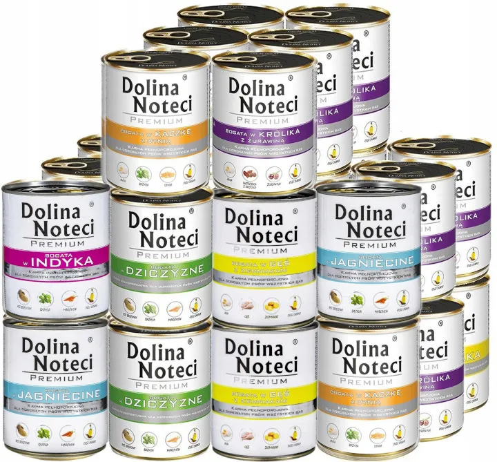 Mokra karma dla psa Dolina Noteci Premium MIX smaków 24x800g thumbnail 1