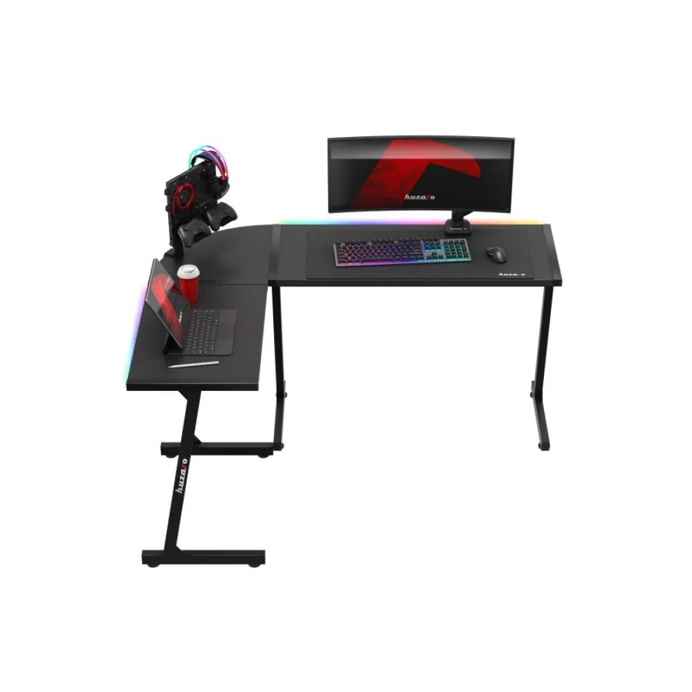 Biurko gamingowe Huzaro Hero 6.0 Black RGB thumbnail 1