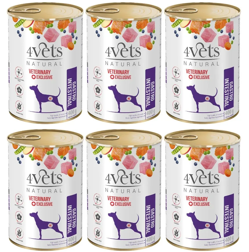 4VETS Natural Gastro Intestinal Dog - mokra karma dla psa - 6x400g thumbnail 1
