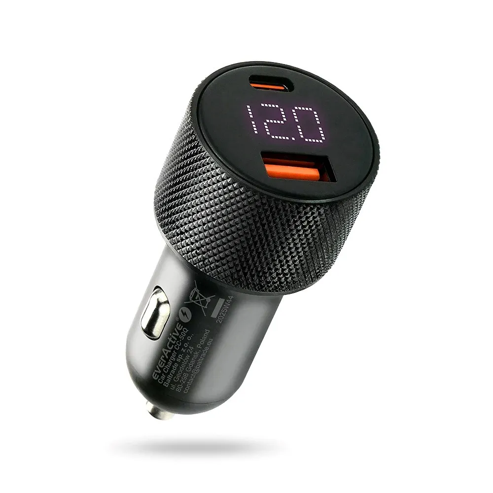 EVERACTIVE ŁADOWARKA SAMOCH. 1XUSB 1XUSB-C CC-50Q thumbnail 1