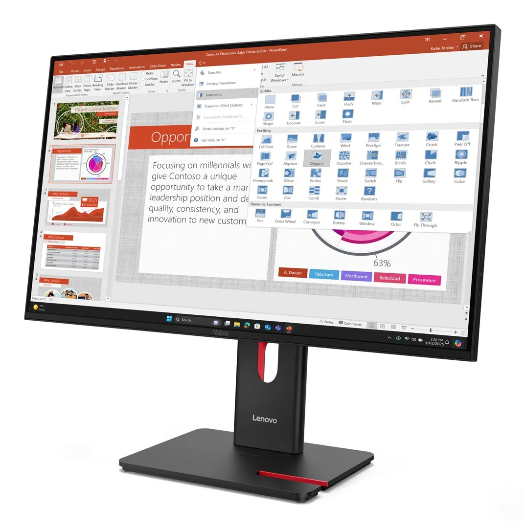 Lenovo TV T27-40 27FHD USB HDMI DP Eclipse Black thumbnail 3