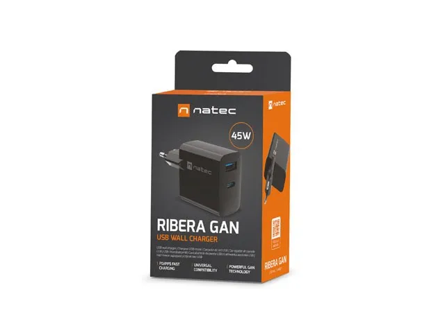 NATEC ŁADOWARKA RIBERA GAN 1X USB-A + 1X USB-C 45W thumbnail 2