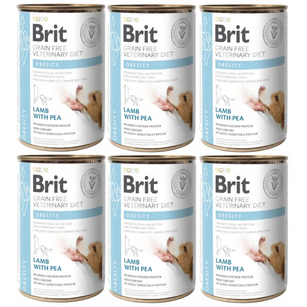 BRIT Grain Free Vet Diets Dog Obesity Jagnięcina & Groszek - mokra karma dla psa - 6x400 g thumbnail 2