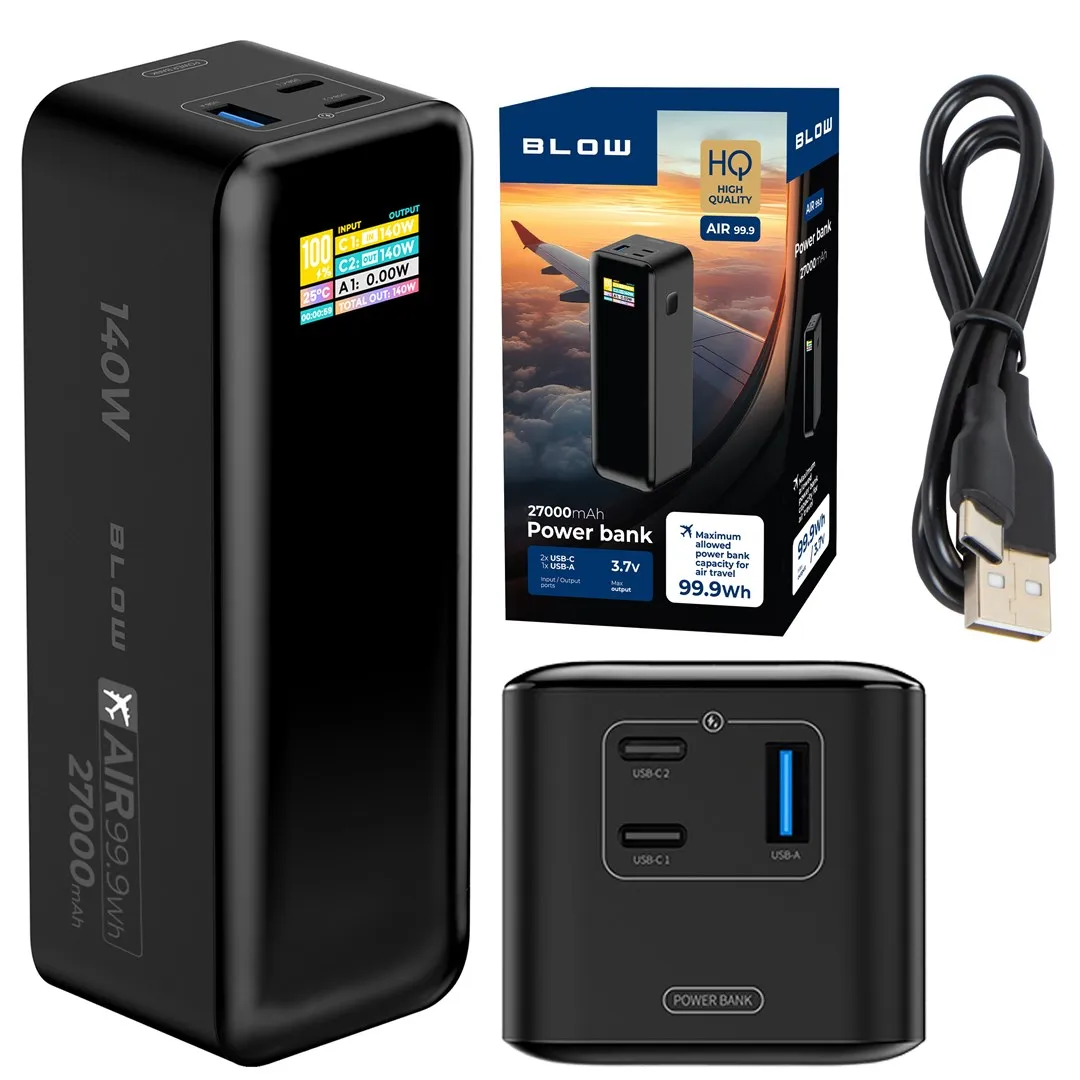 BLOW POWER BANK 27000MAH PD 140W AIR99.9 CZARNY thumbnail 1