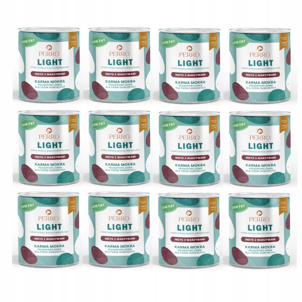 PERRO LIGHT Karma mokra dla psa Indyk z warzywami 12x800g - 1