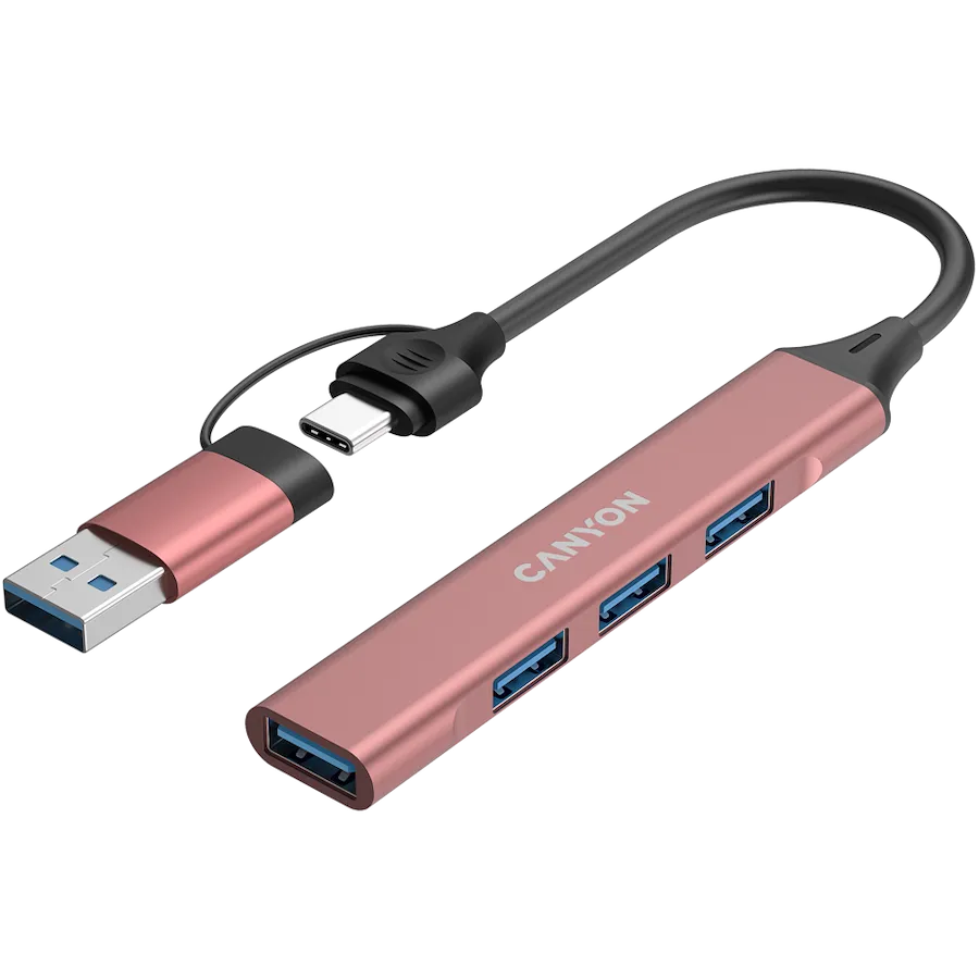 CANYON HUB DS-02 4 w 1 USB-A/C Różowy thumbnail 3