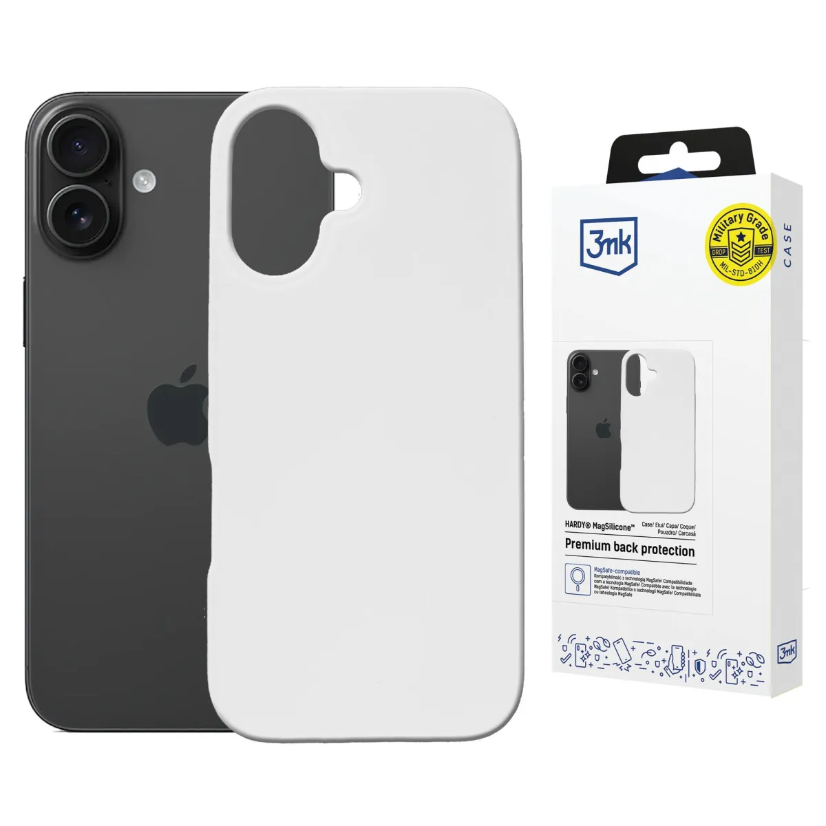 Apple iPhone 16 - 3mk Hardy MagSilicone White thumbnail 1