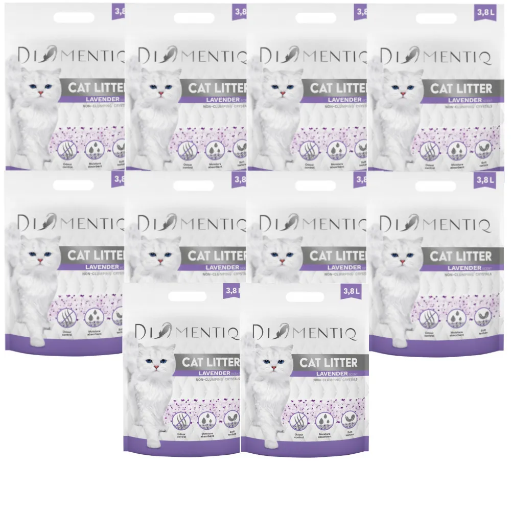 Żwirek dla kota DIAMENTIQ Lavender niezbrylający się 10x3,8L thumbnail 1