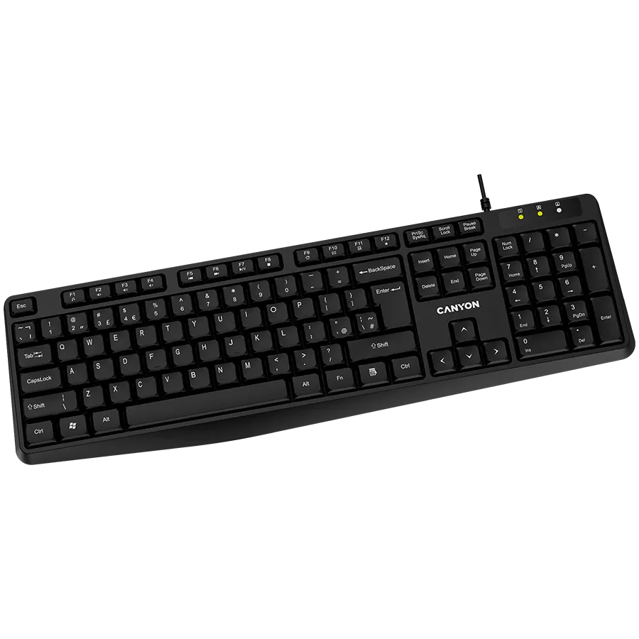 CANYON Klawiatura KB-1 Przewodowa Czarna thumbnail 2