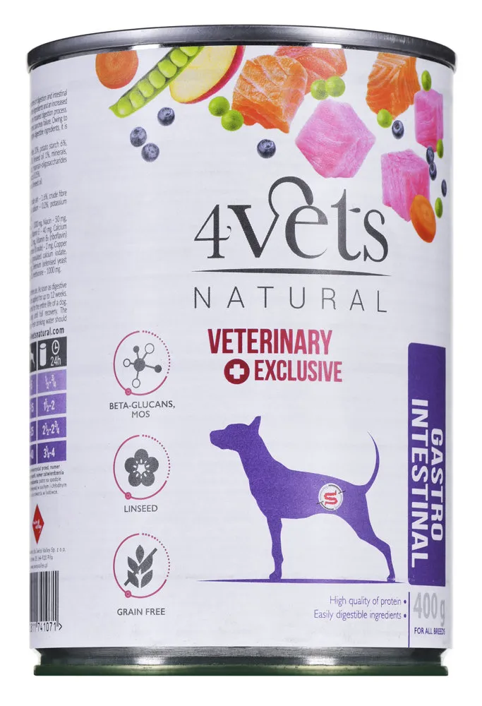 4VETS Natural Gastro Intestinal Dog - mokra karma dla psa - 6x400g thumbnail 2
