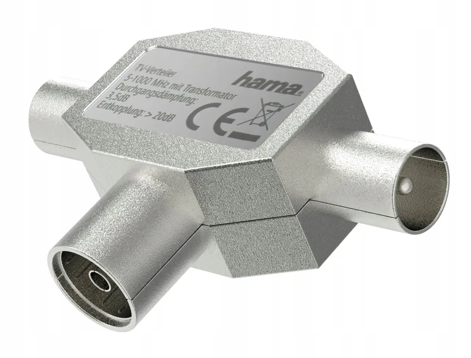 Hama Rozgałęźnik Gniazdo Antenowe - 2 X Wtyk - 1