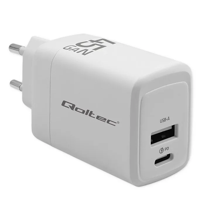 QOLTEC ŁADOWARKA 45W GAN | 5-20V | 1.5-3A | 1XUSBC thumbnail 1