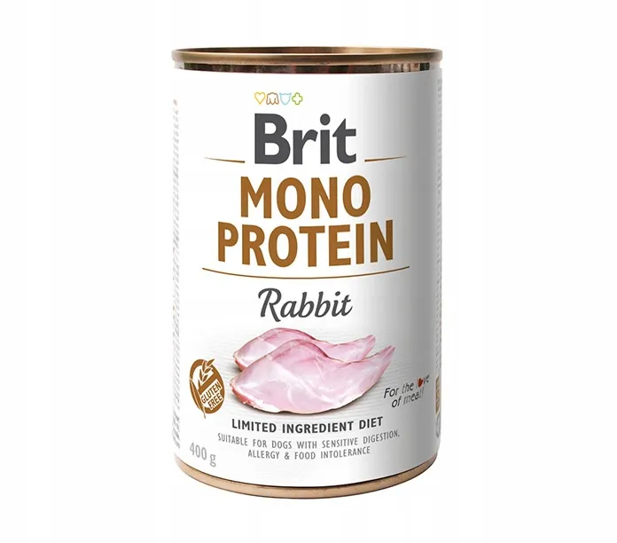 BRIT Mono Protein Rabbit - mokra karma z królikiem dla psa - 24x400 g thumbnail 2