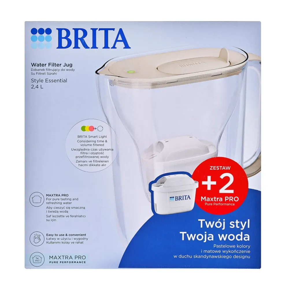 Dzbanek filtrujący Brita Style Essential+2 wkłady MaxtraPro PP (2,4l; piaskowy) thumbnail 1