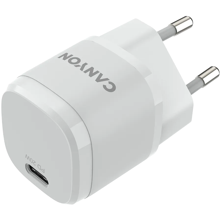 CANYON Ładowarka sieciowa H-20-05 PD 20W USB-C Biała thumbnail 3