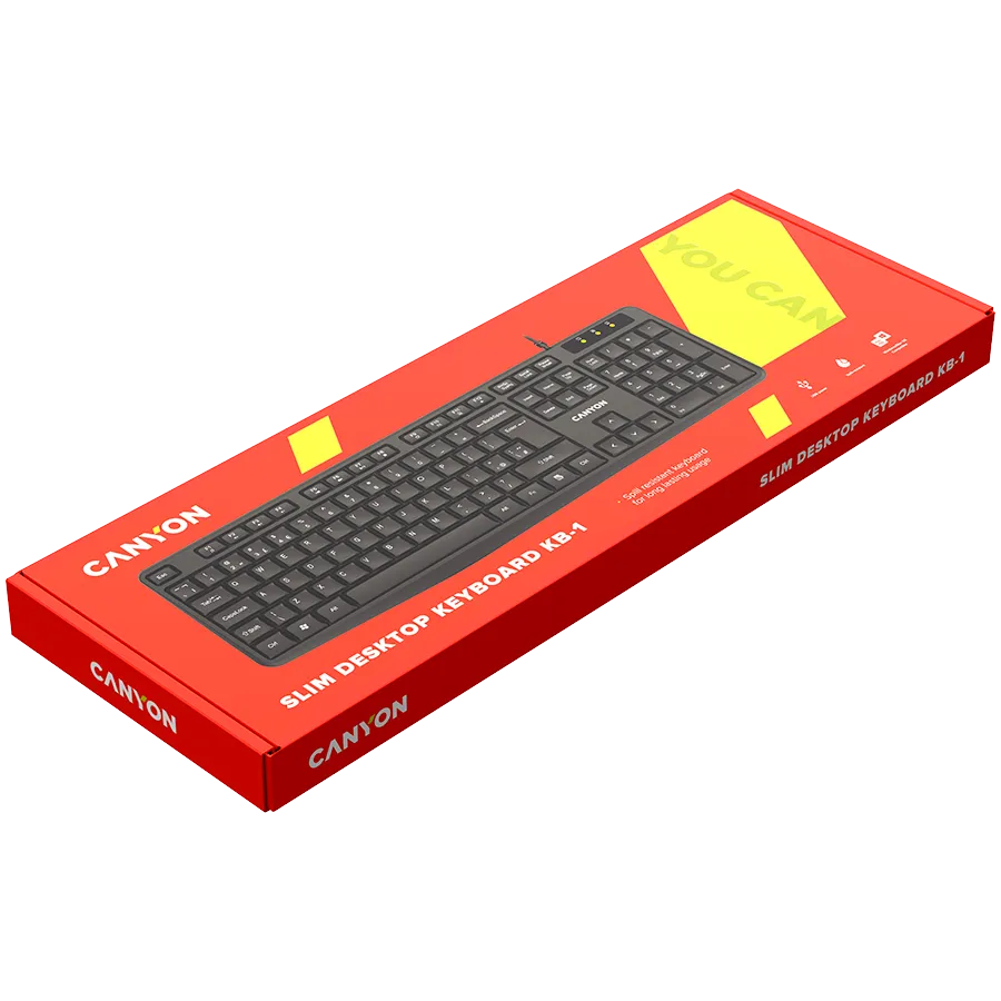 CANYON Klawiatura KB-1 Przewodowa Czarna thumbnail 3