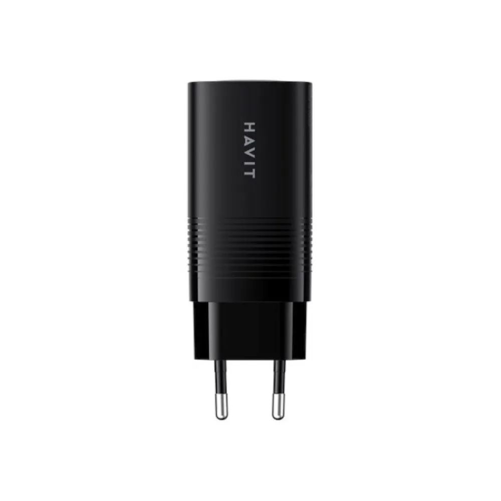Havit UC20 - trzyportowa ładowarka podróżna GaN 65 W, czarna thumbnail 3