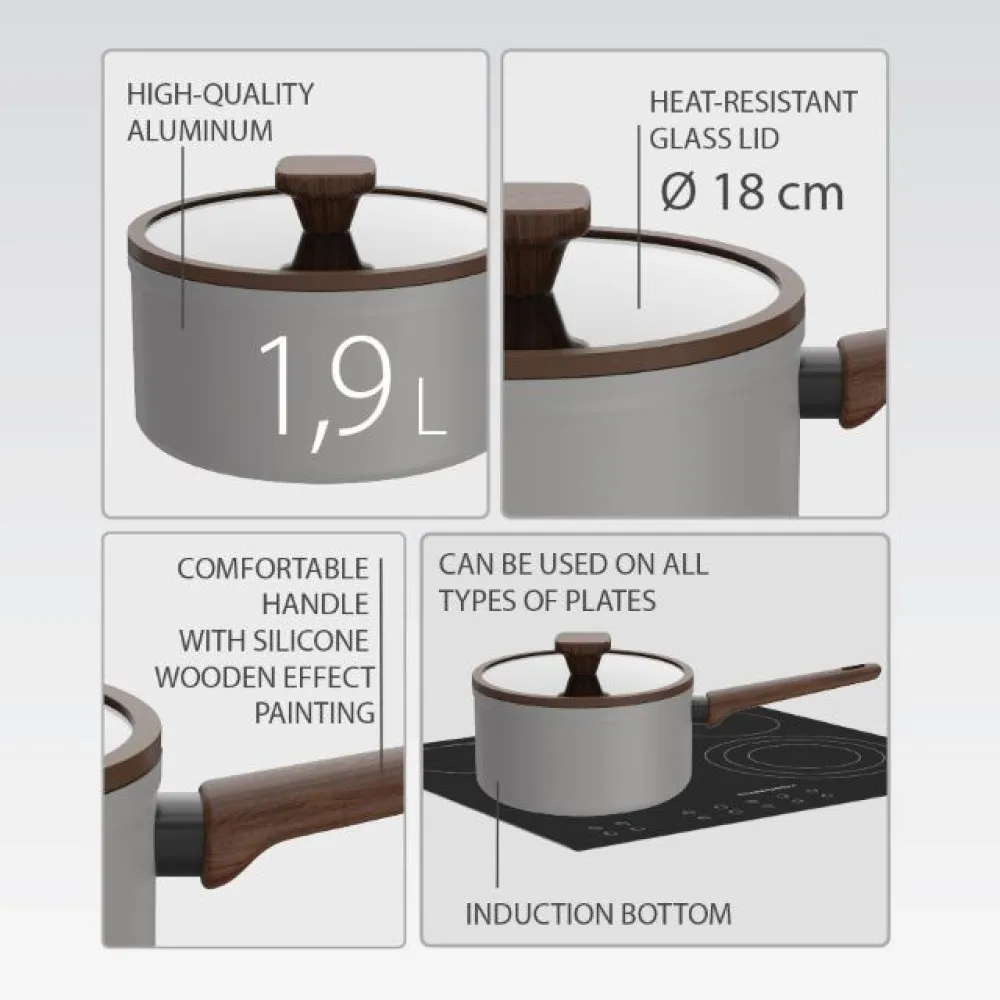 Rondel z pokrywką 18cm, 1,9L MR-1211-18S MAESTRO grey thumbnail 3