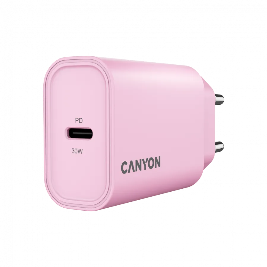 CANYON Ładowarka sieciowa OnCharge 30CL 30W 1xPD EU Różowa thumbnail 1