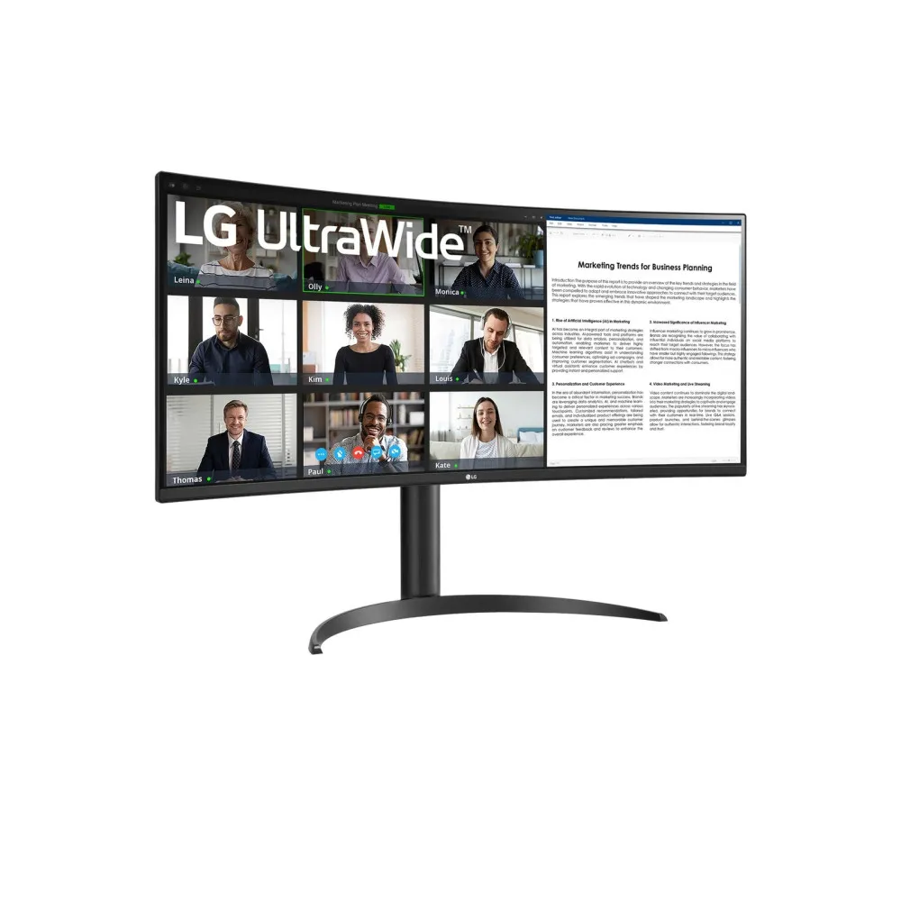 LG 34" LED Zakrzywiony Monitor 3440x1440 WQHD 100Hz VA HDMI DisplayPort AMD FreeSync thumbnail 3