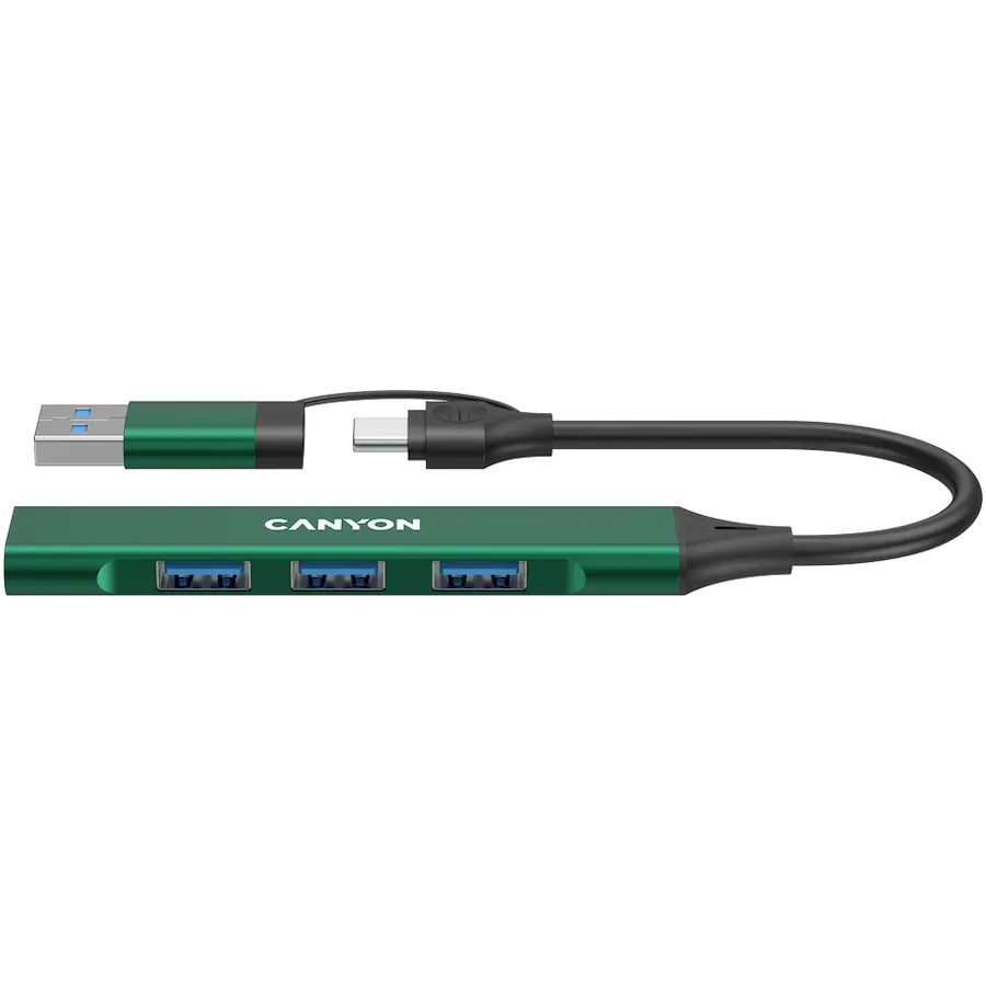 CANYON HUB DS-02 4 w 1 USB-A/C Zielony thumbnail 1